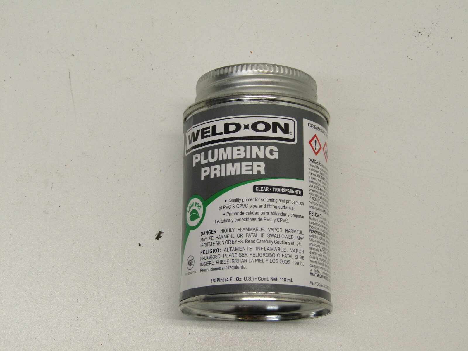 PRIMER,CLEAR F/PVC 4 OZ-- CAN,TAN LABEL 30750